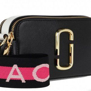 MARC JACOBS Logo Strap Snapshot Small Camera Bag - New Black Multi